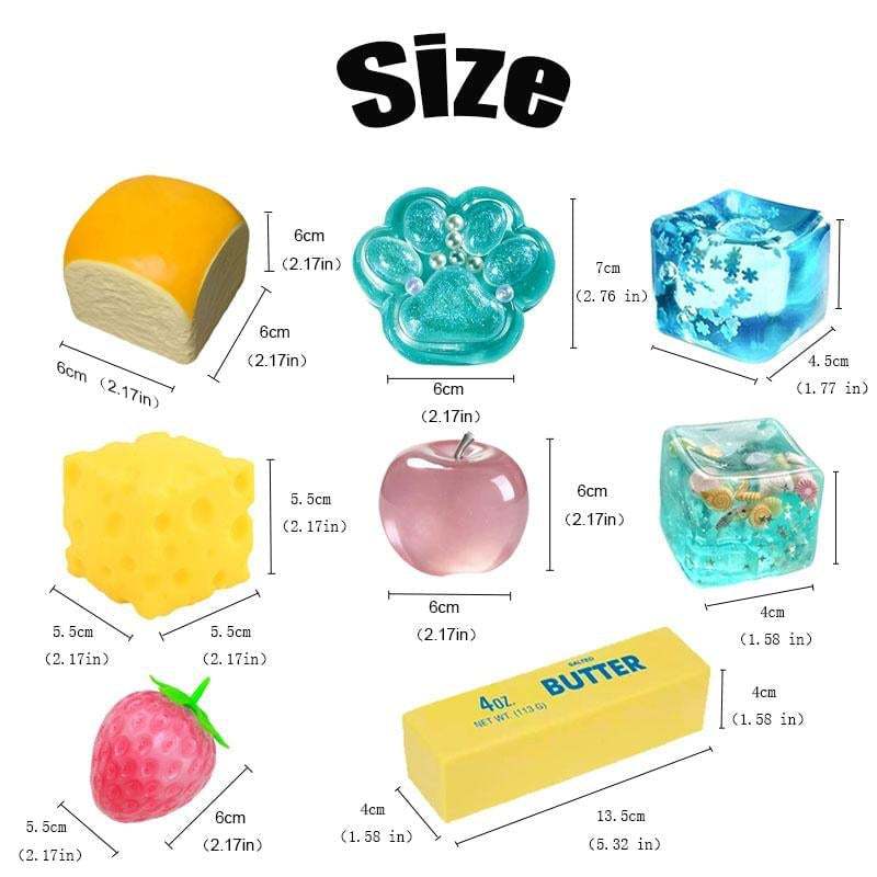 Maltose Squishy Stress Relief Fun Box – 8 Sensory Toys