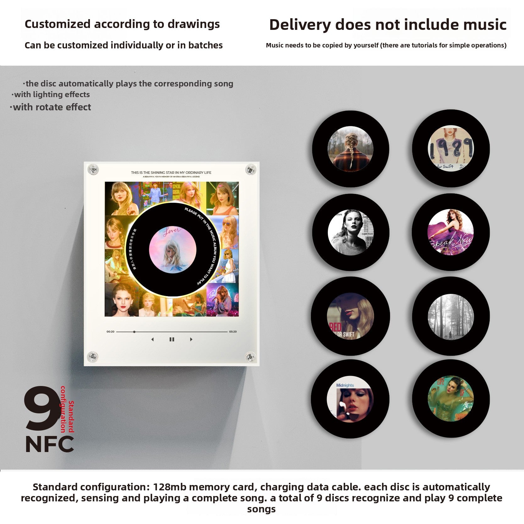 NFC Refrigerator Night Light with Music Player